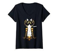 Femme Costume de mariachi mexicain drôle mexicain Charro T-Shirt avec Col en V