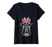 Femme Costume de mariachi mexicain drôle mexicain Charro T-Shirt avec Col en V