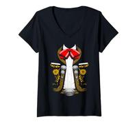 Femme Costume de mariachi mexicain drôle mexicain Charro T-Shirt avec Col en V