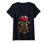 Femme Costume de mariachi mexicain drôle mexicain Charro T-Shirt avec Col en V