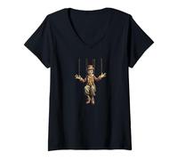 Femme Costume de marionnette Cool pour Adultes et Enfants T-Shirt avec Col en V