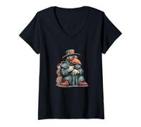 Femme Costume de médecin de la peste Cool pour Les Amateurs de Masque et de médiéval T-Shirt avec Col en V