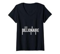 Femme Costume de milliardaire sur Mon Chemin vers Le 1er Milliard de Dollars Riches T-Shirt avec Col en V
