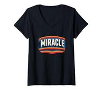 Femme Costume de Miracle coloré pour Un Look Cool T-Shirt avec Col en V