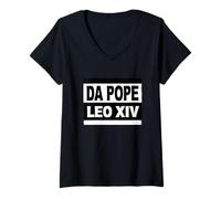 Femme Costume de pape rétro pour adultes, hommes, enfants, femmes, bébés T-Shirt avec Col en V