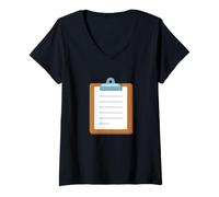 Femme Costume de Presse-papiers T-Shirt avec Col en V