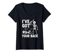 Femme Costume de squelettes d'halloween « Ive Got Your Back » pour Hommes, Femmes, Enfants T-Shirt avec Col en V