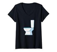 Femme Costume de Toilettes de Salle de Bain T-Shirt avec Col en V