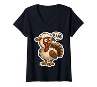 Femme Costume de Turquie Dressed As Sheep Baa Funny Thanksgiving Joke T-Shirt avec Col en V