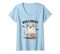 Femme Costume de Vache d'halloween Jeu de Mots drôle Amant des T-Shirt avec Col en V