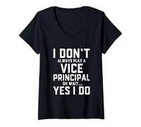 Femme Costume de Vice-Principal Amusant pour Le collège ou l'école T-Shirt avec Col en V