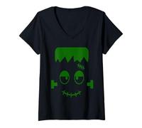 Femme Costume d'halloween Frankenstein pour garçon Motif Visage de Monstre T-Shirt avec Col en V