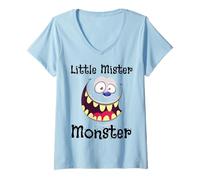 Femme Costume d'halloween Little Mister Monster pour garçon T-Shirt avec Col en V