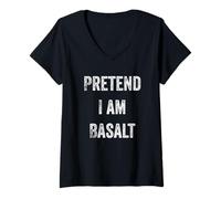 Femme Costume d'halloween « Pretend I am Basalt Rock Stone Lover » T-Shirt avec Col en V