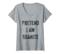 Femme Costume d'halloween « Pretend I Am Granit Rock Stone Lover » T-Shirt avec Col en V
