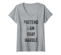 Femme Costume d'halloween « Pretend I Am Grey Marble Rock Stone Lover » T-Shirt avec Col en V