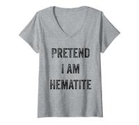Femme Costume d'halloween « Pretend I Am Hematite Mineral Stone Lover » T-Shirt avec Col en V