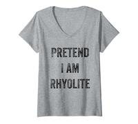 Femme Costume d'halloween « Pretend I am Rhyolite Rock Stone Lover » T-Shirt avec Col en V