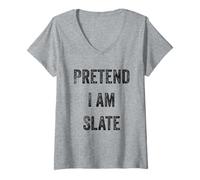 Femme Costume d'halloween « Pretend I Am Slate Rock Stone Lover » T-Shirt avec Col en V