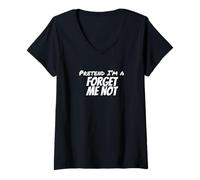 Femme Costume d'halloween « Pretend I'm a Forget Not Me Lazy » T-Shirt avec Col en V