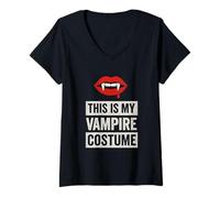 Femme Costume d'halloween « This is My Vampire » pour garçons et Filles T-Shirt avec Col en V