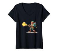 Femme Costume Festif de Lance-Flammes pour Les Amoureux des Elfes T-Shirt avec Col en V