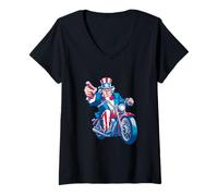 Femme Costume « I Want Ride » avec Sam et Cool Motorcycle T-Shirt avec Col en V