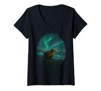 Femme Côte arctique Aurora Kiwi T-Shirt avec Col en V