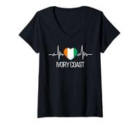 Femme Côte D'Ivoire T-Shirt avec Col en V