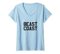 Femme Côte Est de la Beast Coast T-Shirt avec Col en V