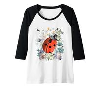 Femme Cottagecore Aquarelle Ladybug Halloween Summerween Manche Raglan