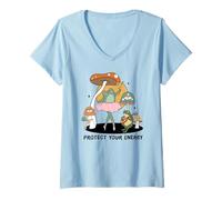 Femme Cottagecore Grenouille Champignon Danse Nature Scène T-Shirt avec Col en V