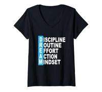 Femme Couleur Bleue More Than A Dream Blue Graphic T-Shirt avec Col en V
