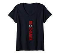 Femme Couleur Bordeaux Rouge Bordeaux Be The Change T-Shirt avec Col en V