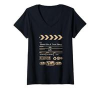 Femme Couleur bronzée comme Un Film Tan Graphic T-Shirt avec Col en V