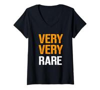 Femme Couleur Orange très x2 Graphiques Orange Rare T-Shirt avec Col en V