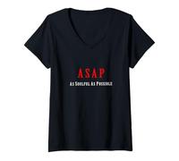 Femme Couleur Rouge Aussi Soul Que Possible Graphique Rouge T-Shirt avec Col en V