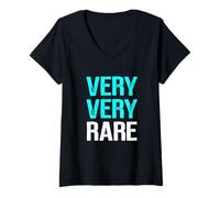 Femme Couleur Turquoise très x2 Graphiques Turquoise Rare T-Shirt avec Col en V