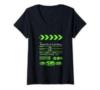 Femme Couleur Verte comme Un Film Graphique Vert T-Shirt avec Col en V