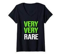 Femme Couleur Verte Very-x2 Graphique Vert Rare T-Shirt avec Col en V
