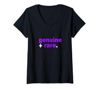 Femme Couleur Violette Authentique + Rare. Graphique Violet T-Shirt avec Col en V