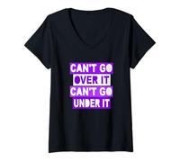 Femme Couleur Violette Gotta Go Through It Graphique Violet T-Shirt avec Col en V