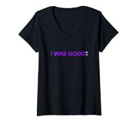 Femme Couleur Violette : « J'étais douée pour ça » (Graphique Violet) T-Shirt avec Col en V