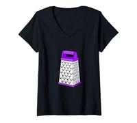 Femme Couleur Violette Love-Hurts Graphique Violet T-Shirt avec Col en V