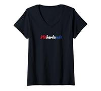 Femme Couleurs du Drapeau du Patrimoine des Pays- T-Shirt avec Col en V