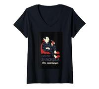 Femme Count Snackula Produit Parodie drôle de Vampire Dracula T-Shirt avec Col en V