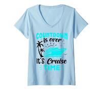 Femme Countdown is Over It's Cruise Time T-Shirt avec Col en V