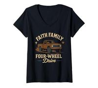 Femme Country Life Dirt Road Proud Rural Roots Southern Grit T-Shirt avec Col en V