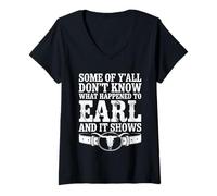 Femme Country Music Cowgirl Cow Skull Western Rodeos Cowboy Funny T-Shirt avec Col en V