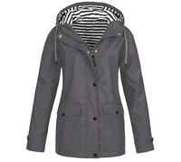 Femme Coupe Vent Veste de Pluie Avec Capuche de Travail Zippé Chaude Manteau Sport Outdoor Grande Taille Parka Adulte Jacket